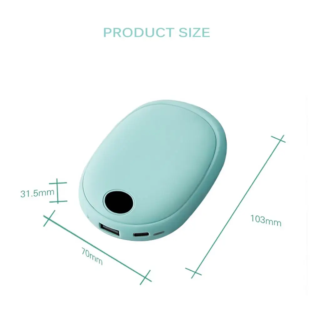 

Cute Winter Mini Hand Warmer Portable USB Rechargeable 15000mAh Double Sided Quick Heating With Vibration Massage LED Flashlight
