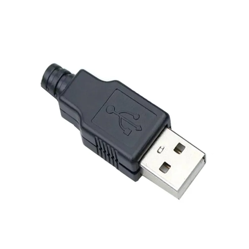 

5pcs Male + 5pcs Female Type A Female and A Male USB 4 Pin Plug Socket Connector With Black Plastic Cover USB Socket