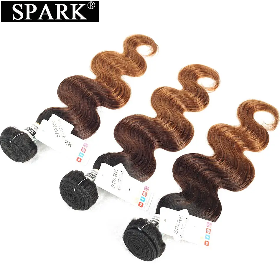 Spark человеческие волосы Омбре фронтальная пряди бразильские волнистые с