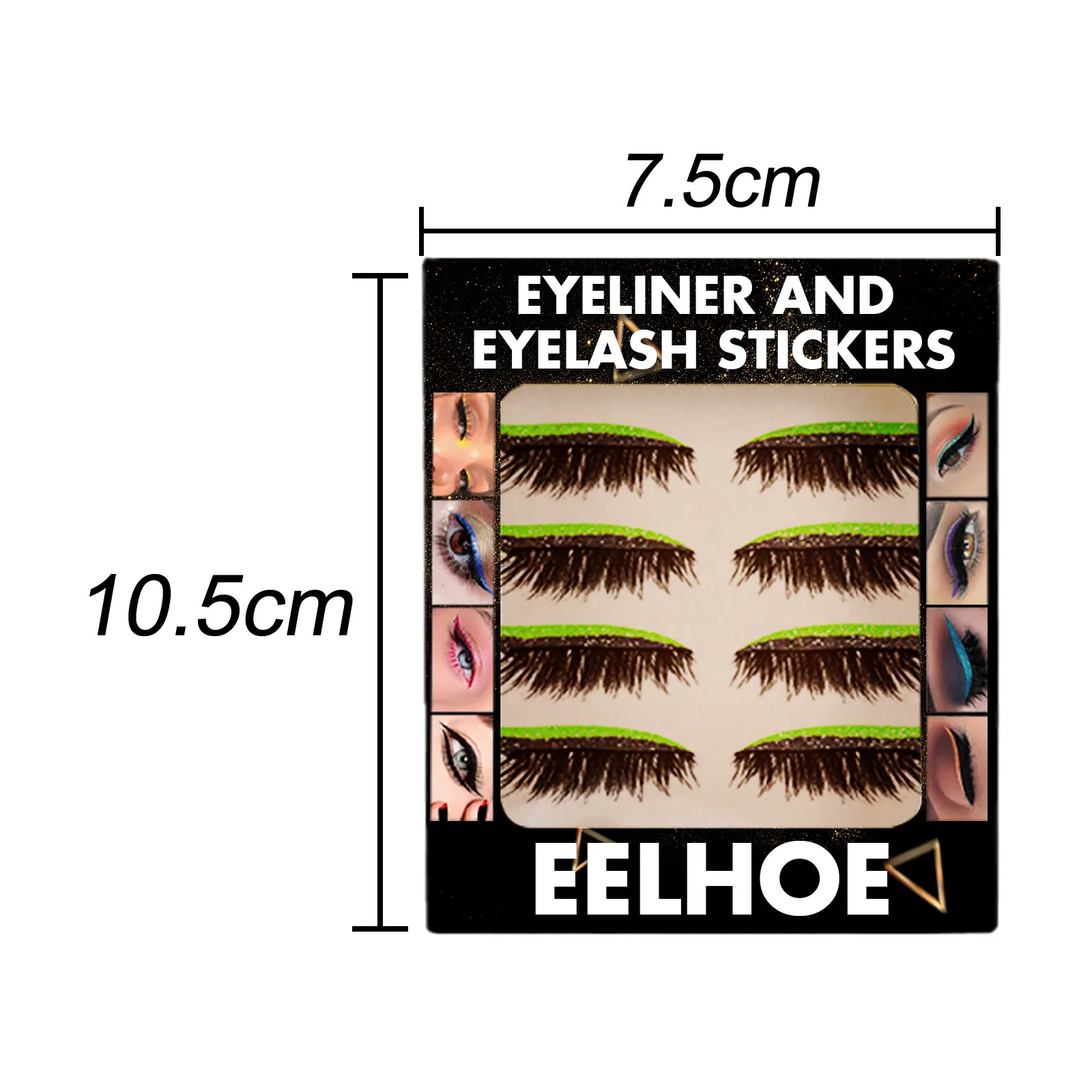 

2pc Reusable False Lashes Eyeliner And Eyelash Stickers 7 Color Waterproof Eyeliner Eyelash Stickers Easy To Use And Remove