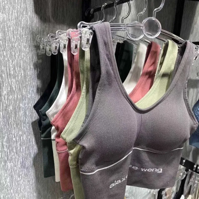 Женский спортивный бюстгальтер для йоги фитнеса тренировок майка топ