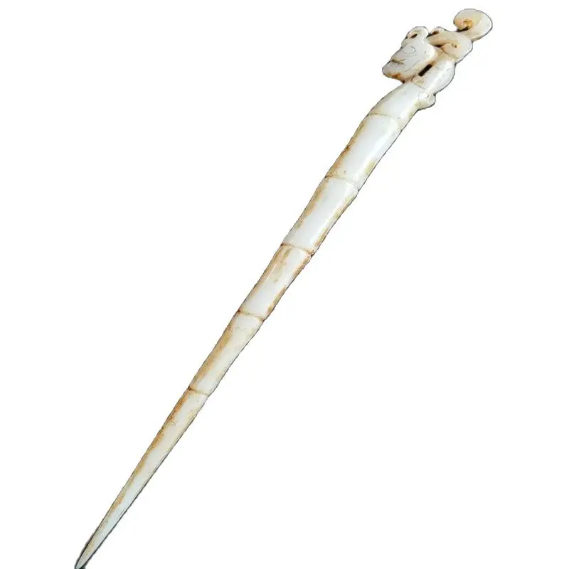 Китайские старые резная вручную полые статуи дракона фазана из нефрита