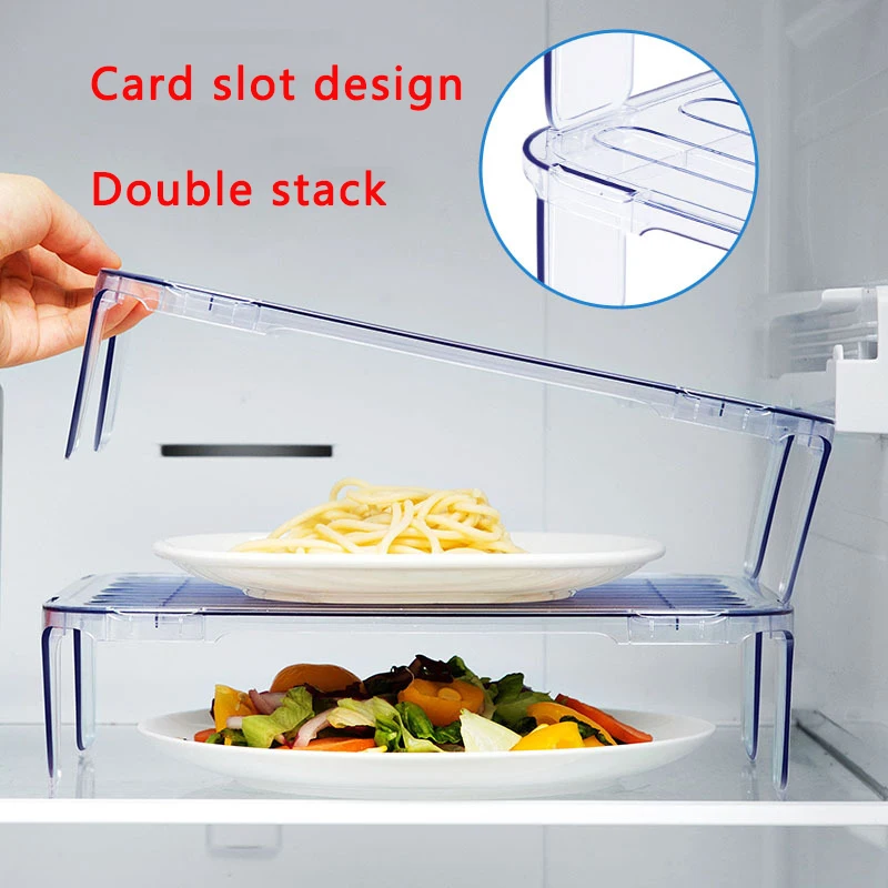 Двухуровневая кухонная стойка полки для ящиков холодильника шкафа