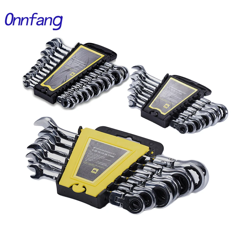 Onnfang бокс с храповым механизмом Комбинированные Гаечные ключи трещоткой 72T Cr v