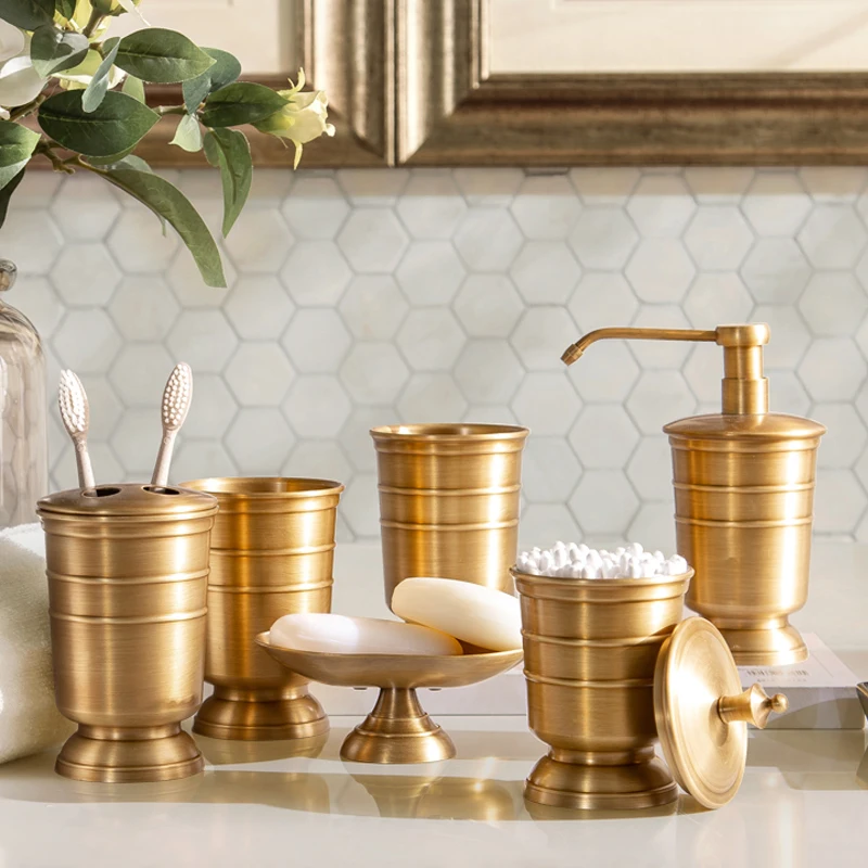 

Медь держатель чашки для зубной щетки чашка для полоскания горла Ванна бутылка бак для хранения мыльница Аксессуары для ванной комнаты Аме...