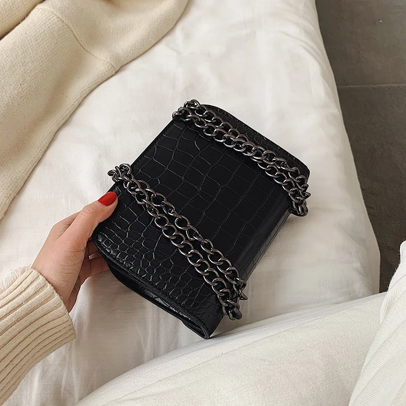 

Stone Pattern PU Leather Shoulder Messenger Bags For Women 2021 Fashion Mini Crossbody Bag Female Chain Handbags and Purses