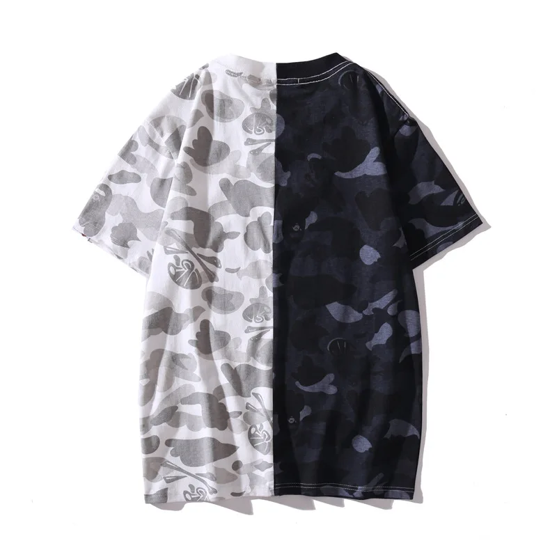 

2021 New Dark Color Matching Printed T-shirt Men's Casual CamouflageShort Sleeve