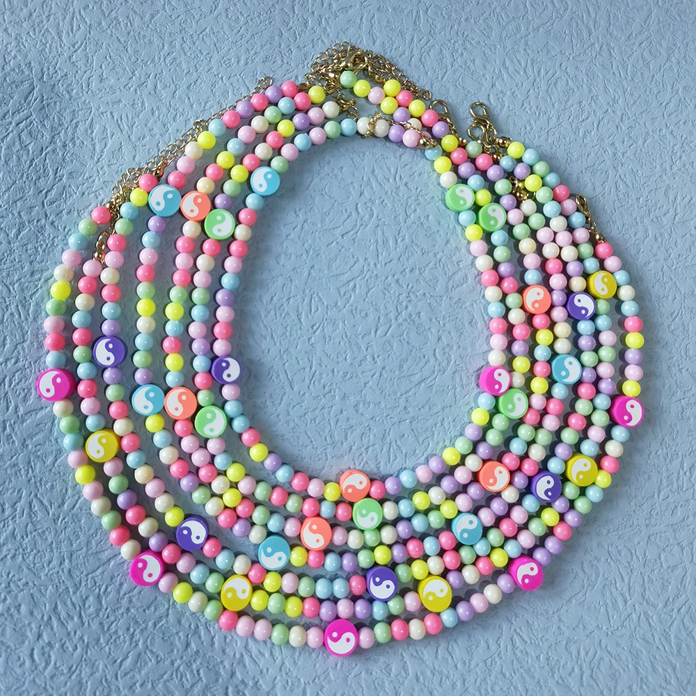 Модная Цепочка-чокер ручной работы ZX YinYang из бисера ожерелье для женщин и девушек