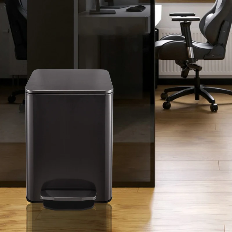 

Small Stainless Steel Trash Can Bedroom Home Office Trash Bin Kitchen Cabinet Storage Toilet Bin Poubelle Home Supplies