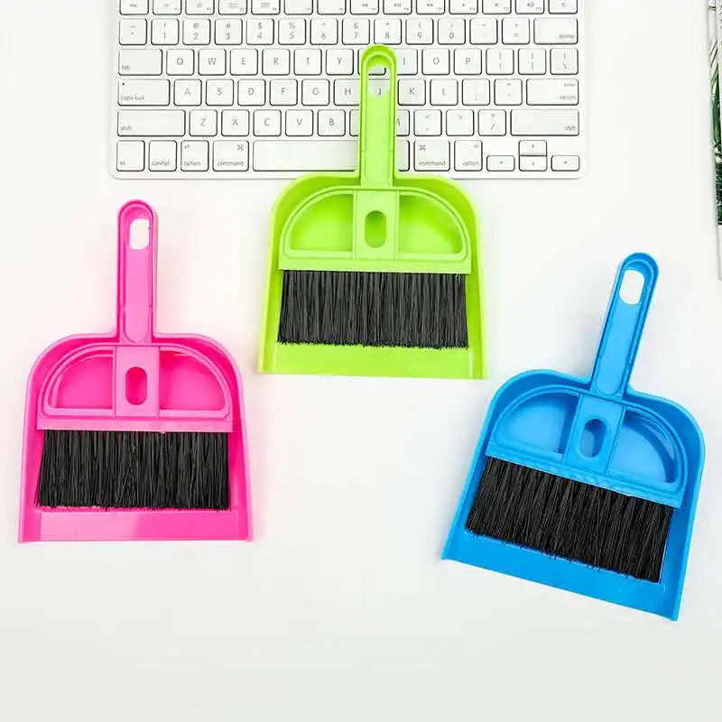 

1Set Desktop Keyboard Sweep Dustpan Cleaning Brush Corner Broom Pan Set with Handle Household Cleaning Accessories And Tool