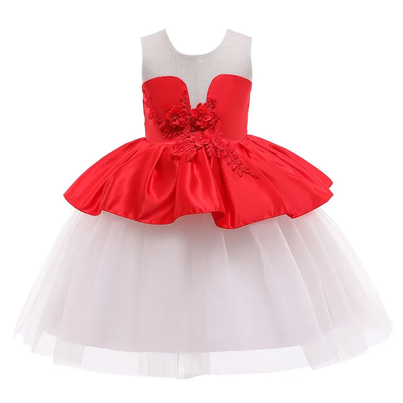 

Новинка 2020 года; Платье для девочек; Сетчатое платье для девочек; Кружевное платье-пачка с цветочным рисунком; Праздничные вечерние платья д...