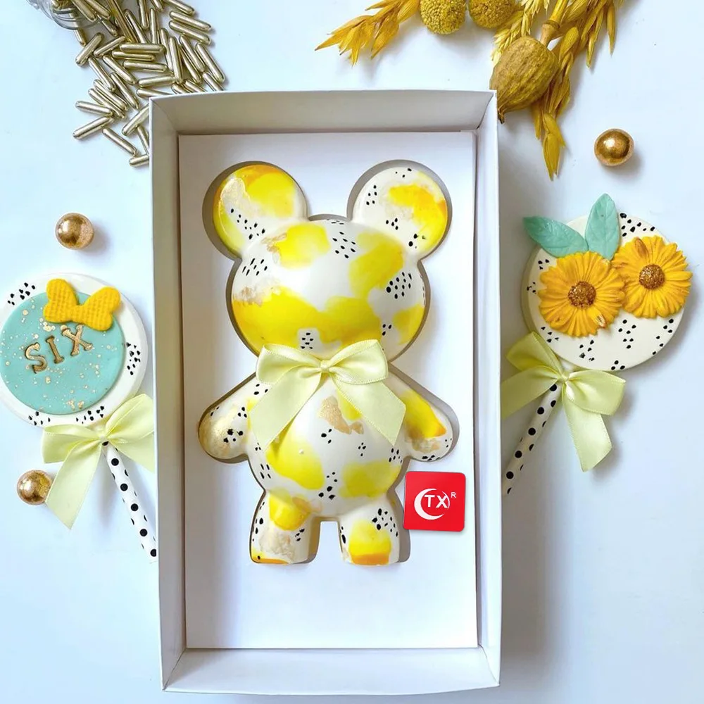 Большой размер 3D детский медведь хрупкий искусственная пластиковая форма для