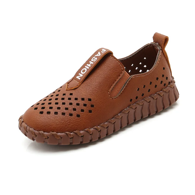 AFDSWG artificial PU shoes girls kids black leather brown child moccasins soft boys childrens |