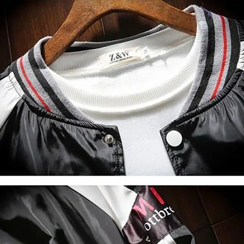 

2020 New Spring and Autumn Pilot Contrast Coat Men's Loose Harajuku Baseball Jacket