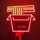 Светодиодный неоновые знаки стены для дом Спальня Бар Рождество Одежда для свадьбы, дня рождения Лапша узор с художественным изображением логотипа знак