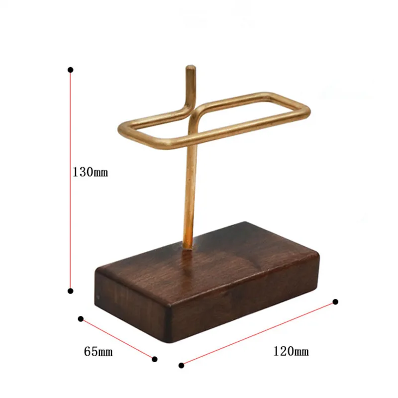 Хранитель для бумажных конусных фильтров на деревянной и латунной стойке, держатель для ручного заваривания кофе, металлическое изделие, сделанное вручную.