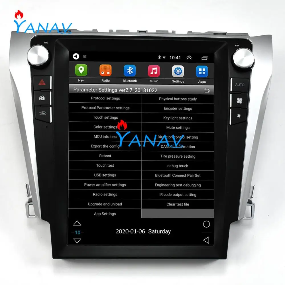 

Android 9.0 Multimedia Player 12.1 Inch Tesla Style Vertical Screen For-Toyota Camry 12-15 PX6 Carplay H