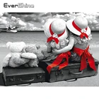 Evershine алмазная живопись для детей, Новое поступление, алмазная вышивка, черные и красные наборы для вышивки крестиком, семейный Декор