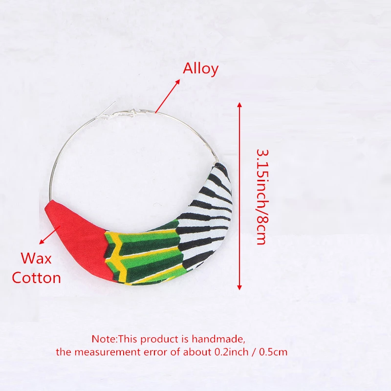 Женские серьги с этническим узором крупные ручной работы в африканском стиле