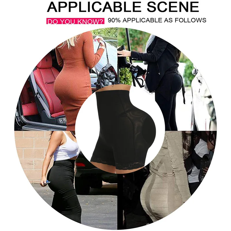 

Padded Shapewear Hip Enhancer Shorts High Waist Body Shaper Panty Padded Pad Butt Lifter Booty Waist Trainer Control