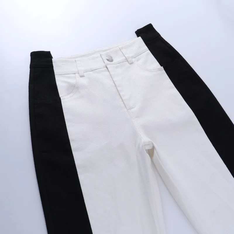 

Elegant High Waist Denim Pants Women Korean Style Jeans Pant E Girl Black Ladies Career Long Trousers 2021 Autumn Streetwear