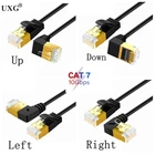 Ethernet тонкий кабель RJ45 Cat76 Lan ультратонкий кабель UTP RJ45 сетевой кабель для Cat6 совместимый патч-корд 90 градусов прямоугольный