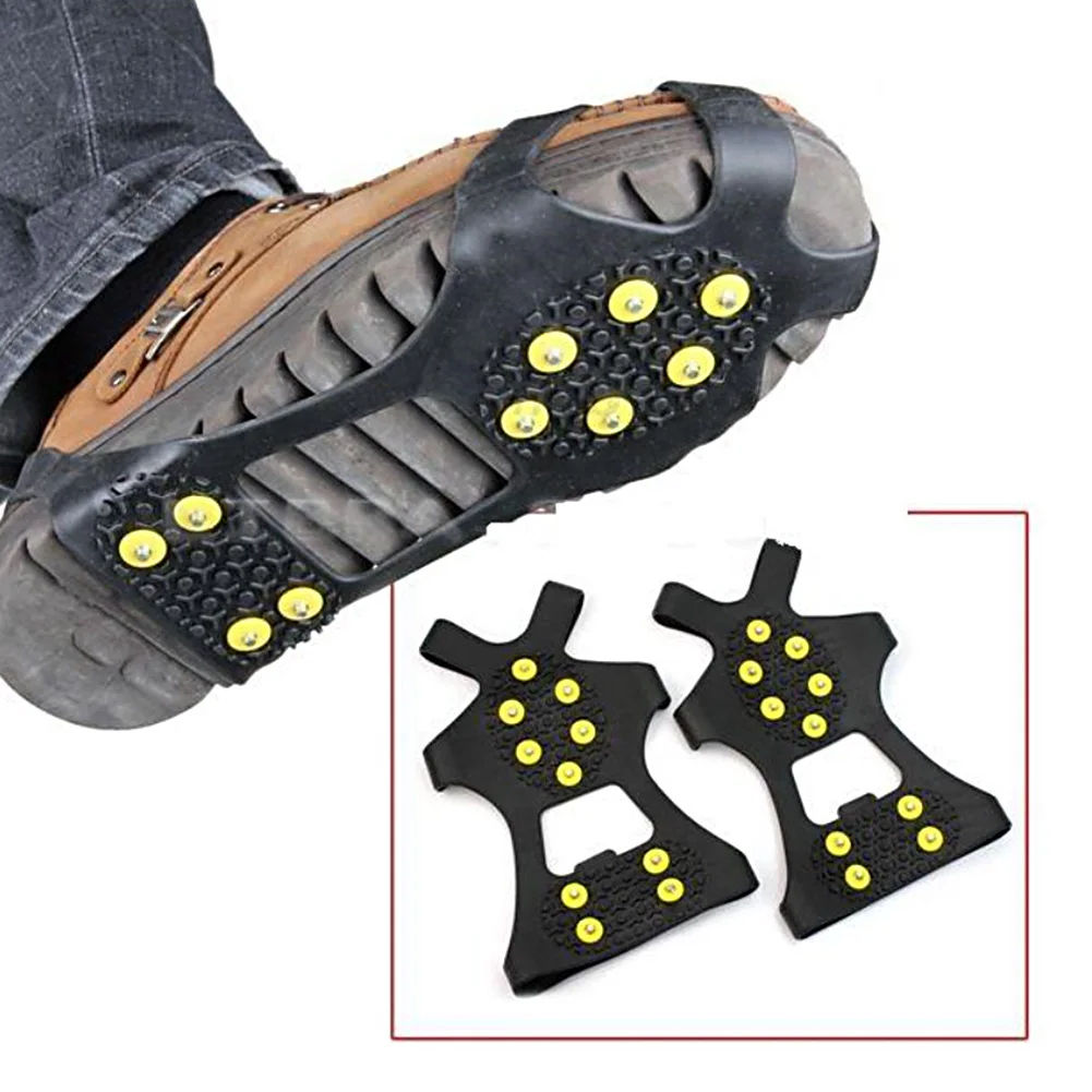 

Anti-slip Hiking Useful Traction Cleat Ice Grips 10 Steel Studs Rustproof Spikes Snow For Winter Sports