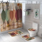 Zeegle набор душевых штор и ковриков для ванной, моющийся коврик для унитаза, коврик для ног, водостойкая занавеска для ванной комнаты, фланелевый мягкий туалетный набор