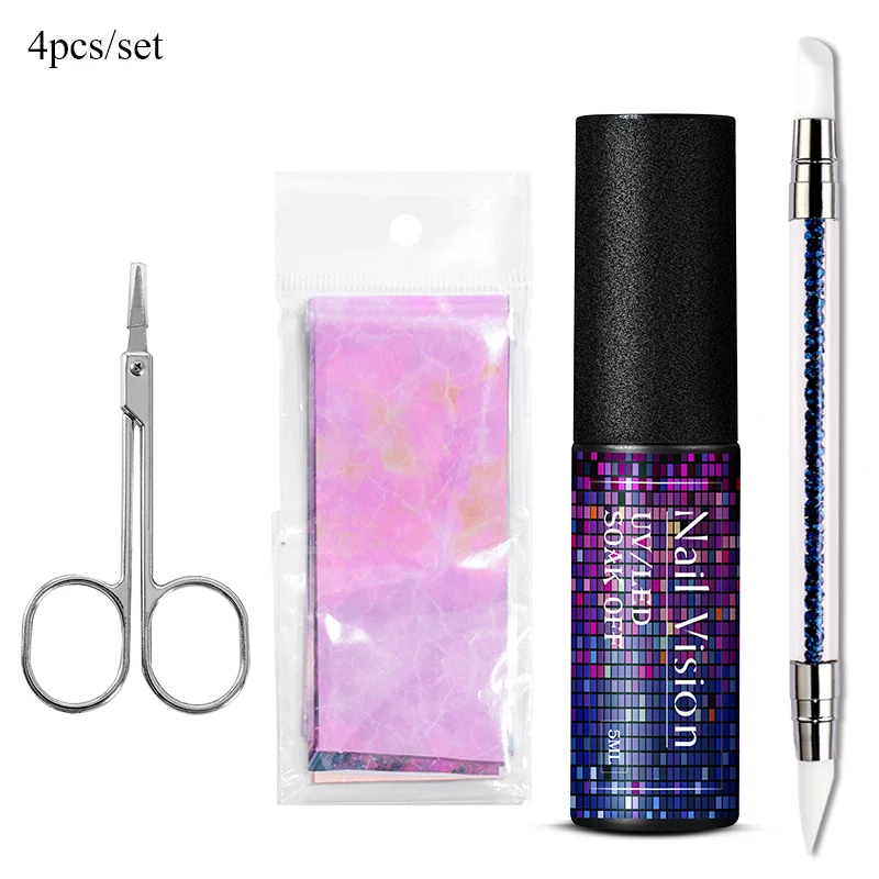 Nail Vision Фольга для ногтей Клей переводной гель-клей Звездный бумажный принт фольга s обертывания Переводные картинки Набор лаков УФ Гель-лак для ногтей лак - Цвет: ZH07008