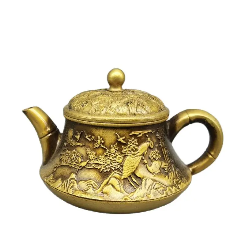 

Китайский старинная Бронзовая статуя ЛАТУННЫЙ ЧАЙНИК