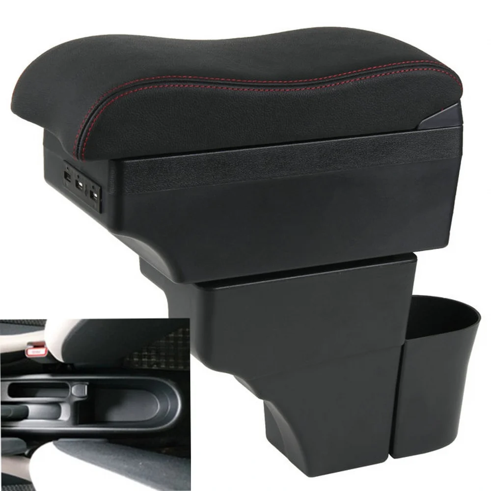 For Nissan Note Armrest Box Center console central Store content Storage box with cup phone holder USB interface Arm Rest