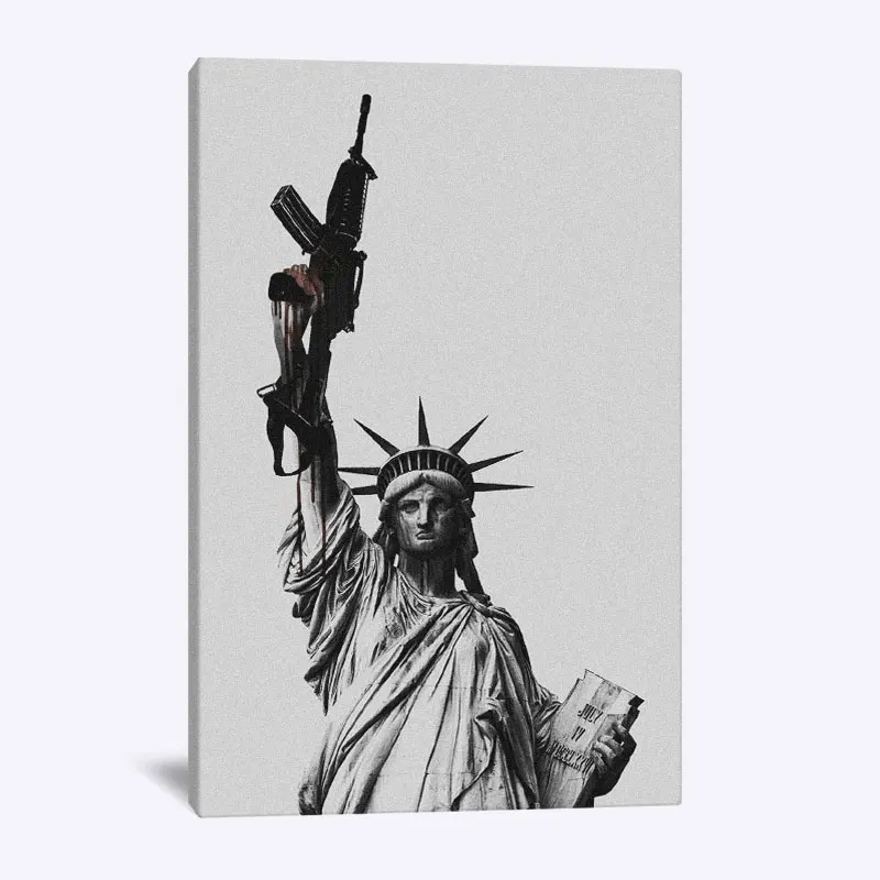 

Wall Art Home Decor Statue Of Liberty Picture Hd Print And Poster Modern Black White Canvas Painting Living Room Decor Framework