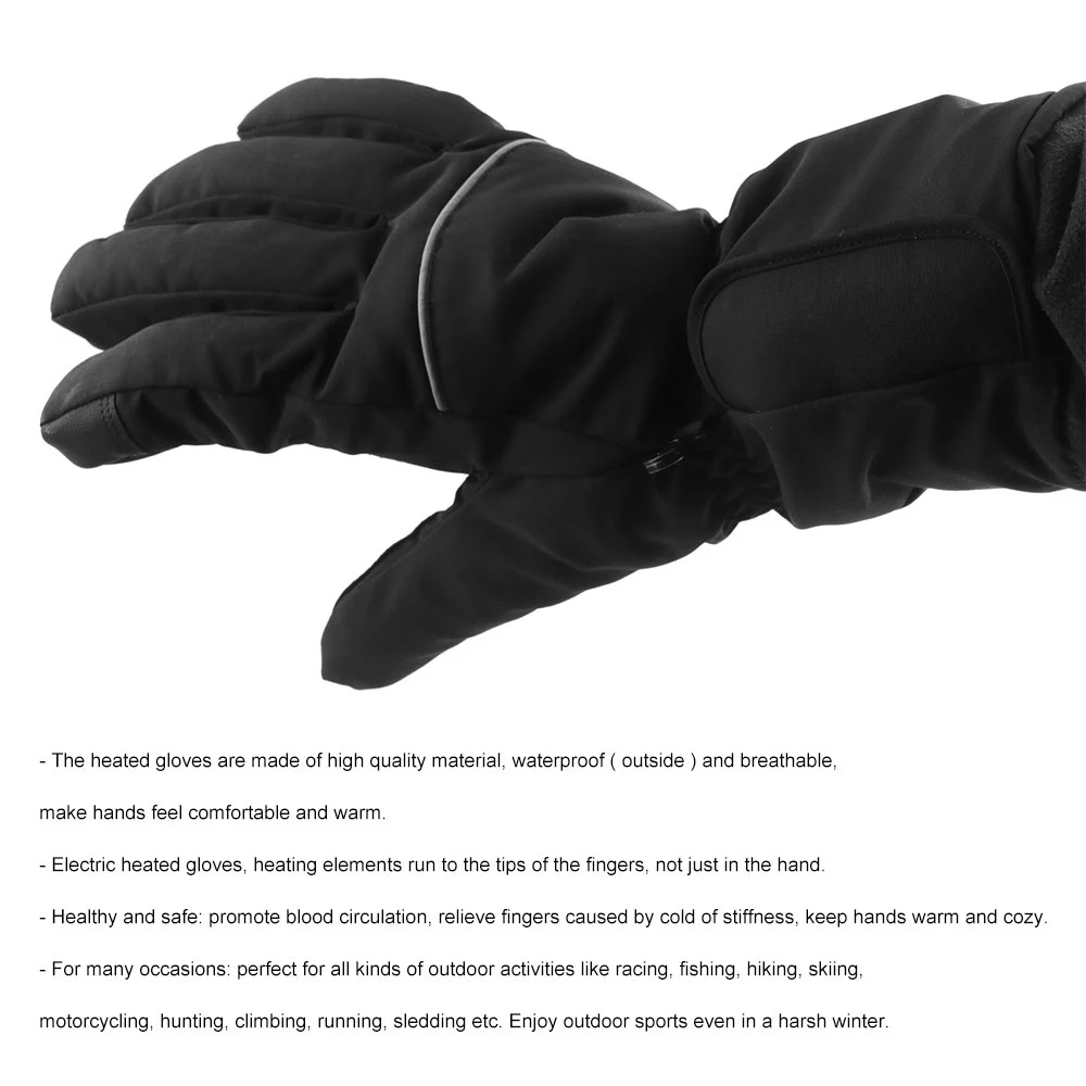 

Motorcycle Heating Gloves Winter Warm Outdoor Gloves Waterproof Breathable Wristband Design Can Touch Screen