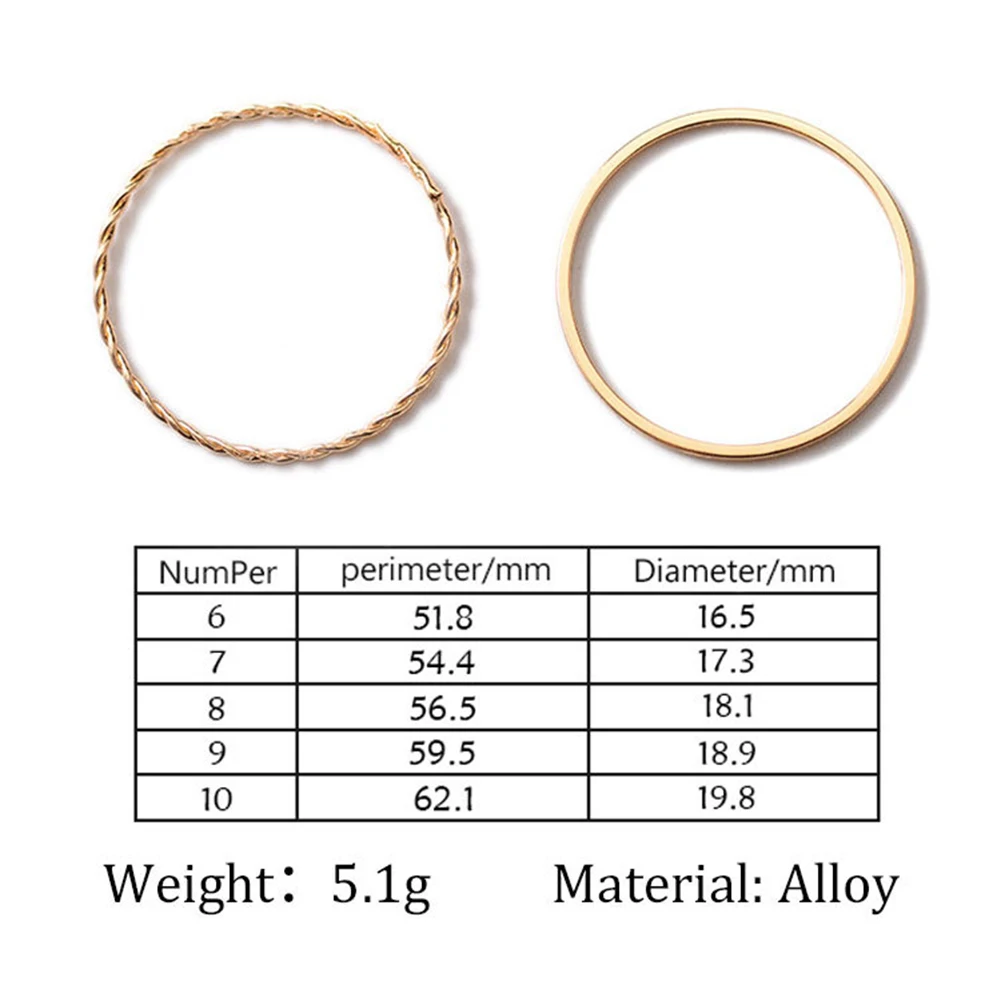 Набор минималистичных колец модные ювелирные изделия женская элегантная