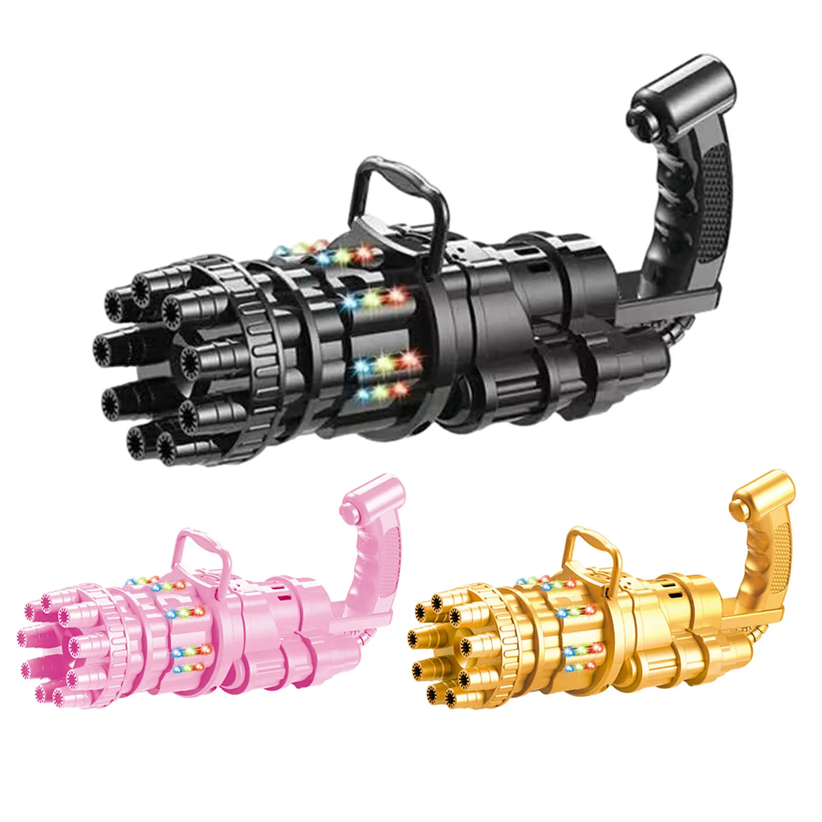 

8 holes Kids Automatic Gatling Bubble Gun Toys with Light Music For Children Gift Toys Summer Soap Water Bubble Machine #WO