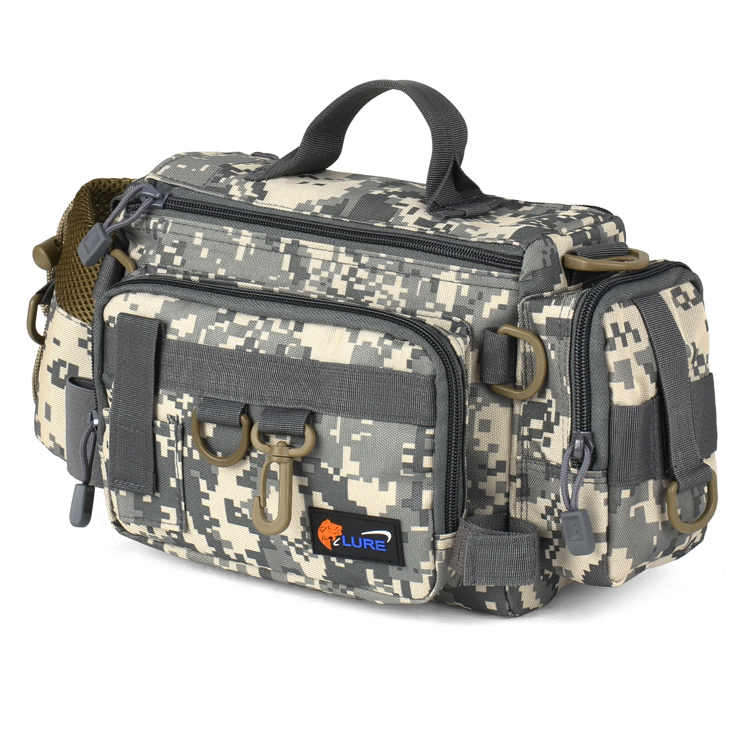 Многофункциональная сумка для рыбалки камуфляжная рыболовных снастей на пояс