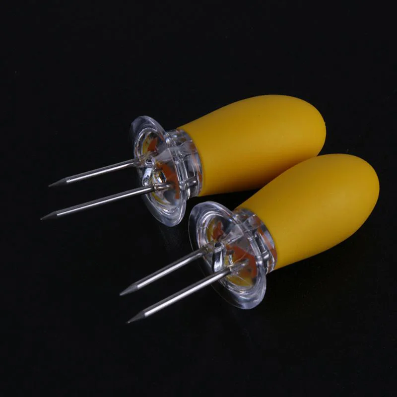 2 Pcs/Set BBQ Corn Holders Safe Stainless Steel on The Cob Skewers Needle Prongs for Barbecue Hand Tools | Дом и сад