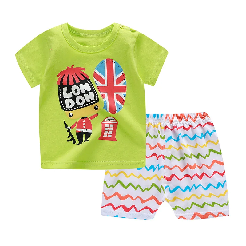 

Kids Infant Clothing Sets for Girls Toddler Baby Boys Clothes Summer Cotton Cartoon Sport T-shrits Shorts Outfit Children Tank