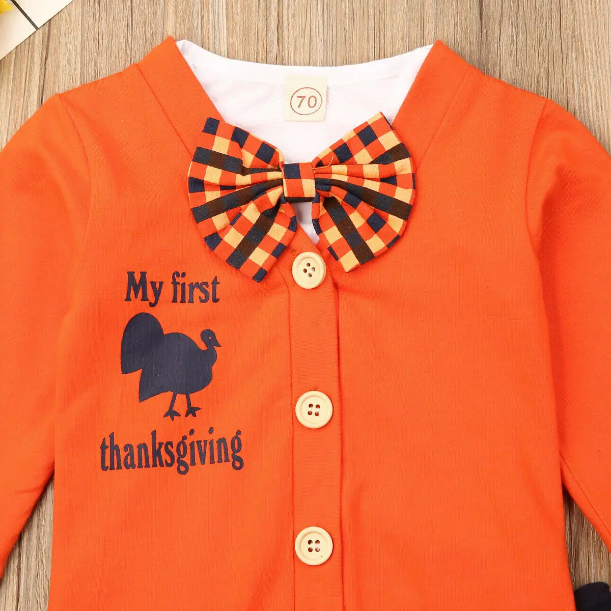 Детское демисезонное боди с длинным рукавом на День Благодарения |