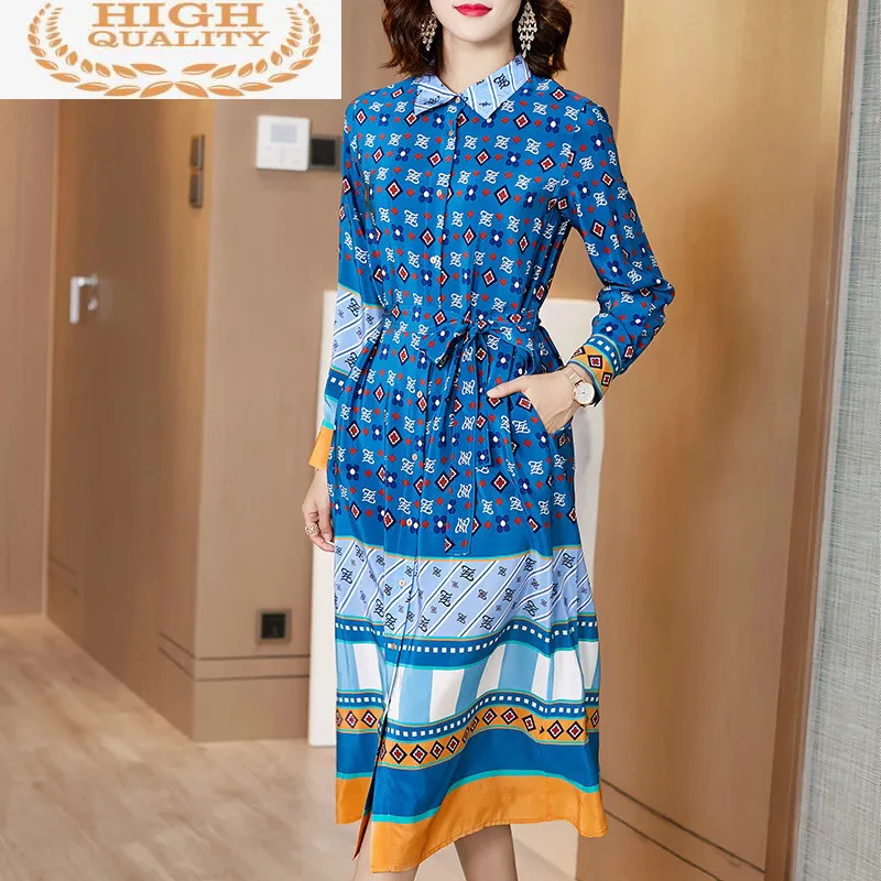 

Шелковое платье женские из натуральной кожи с принтом пляжное платье для девочек; Сезон весна-осень; Платье миди модные элегантные вечерние...