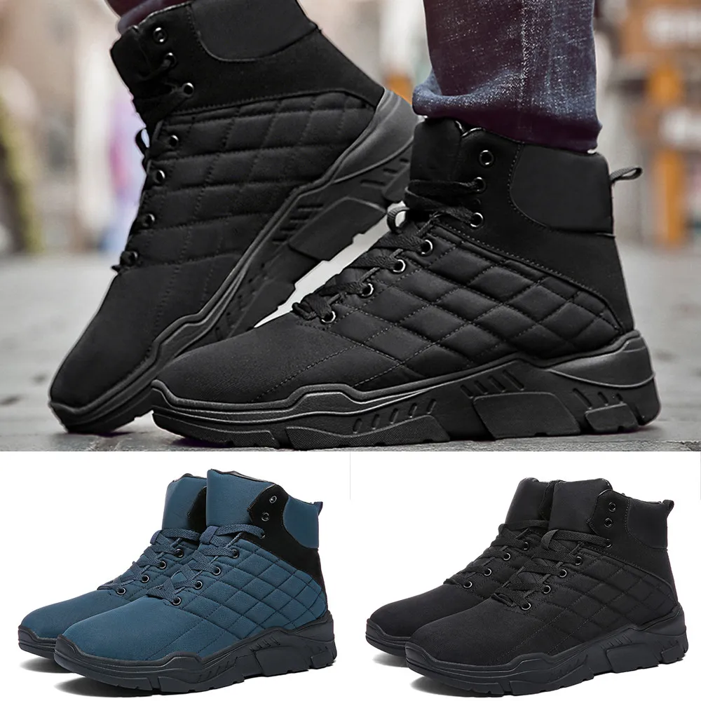 

Plus Size Men's Winter Snow Shoes Suede High Top Casual Sneakers Man Plush Keep Warm Shoes Chaussures Homme Luxury Brand
