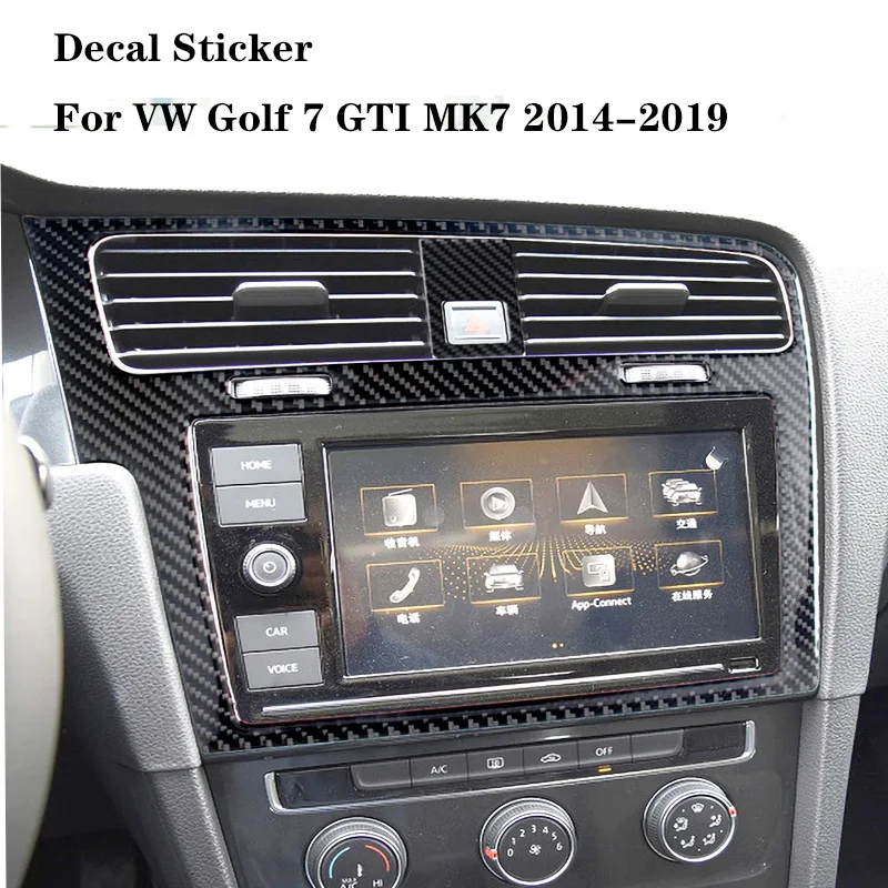 Для VW Golf 7 GTI MK7 2014 2019 Автомобильная наклейка из углеродного волокна консоль центр