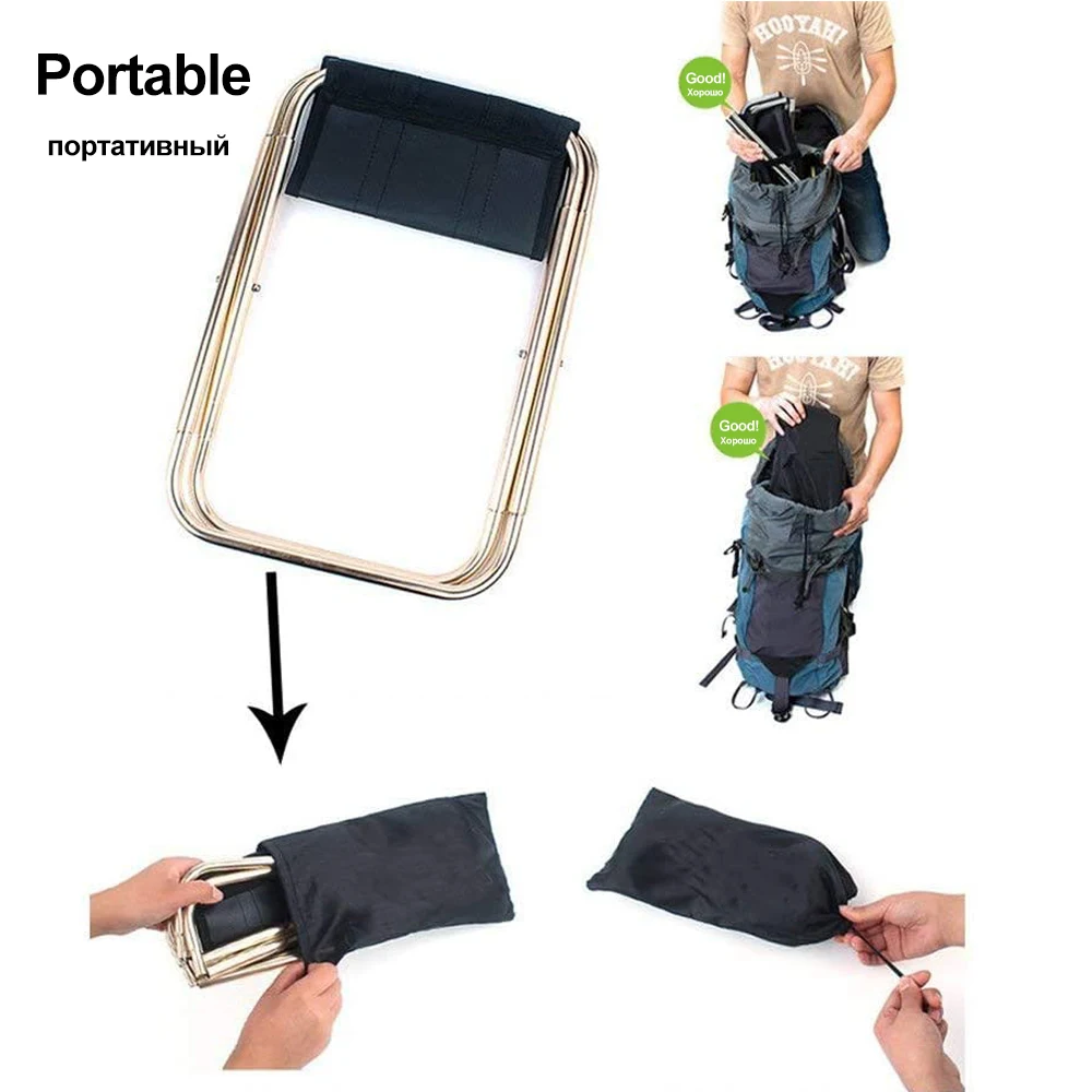 HooRu портативный складной стул для пикника пляжный кемпинговый рыбалки легкий