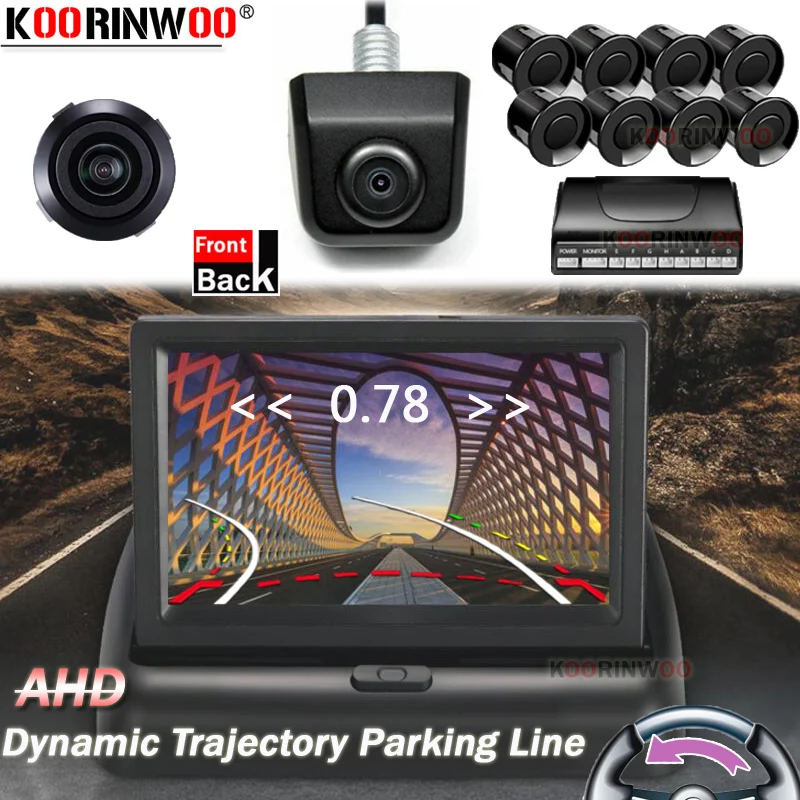 Автомобильная парковочная камера Koorinwoo HD парктроник 8 видео Датчик парковки
