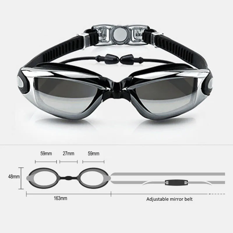 

Q Sports Eyewear Swimming Goggles Professional Anti-fog UV Waterproof 1 Set Earplugs Swimming Accessories Swimming Glasses