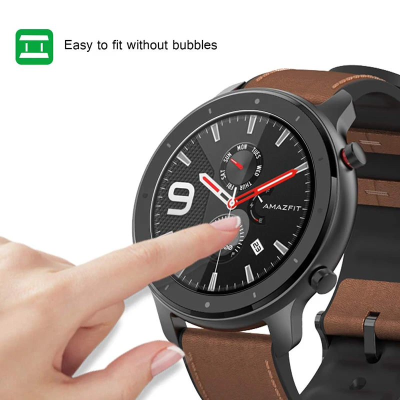2Pcs Premium Tempered Glass film For Huami AMAZFIT GTR 47mm 42mm Smart Watch Explosion-Proof Screen Protector Accessories