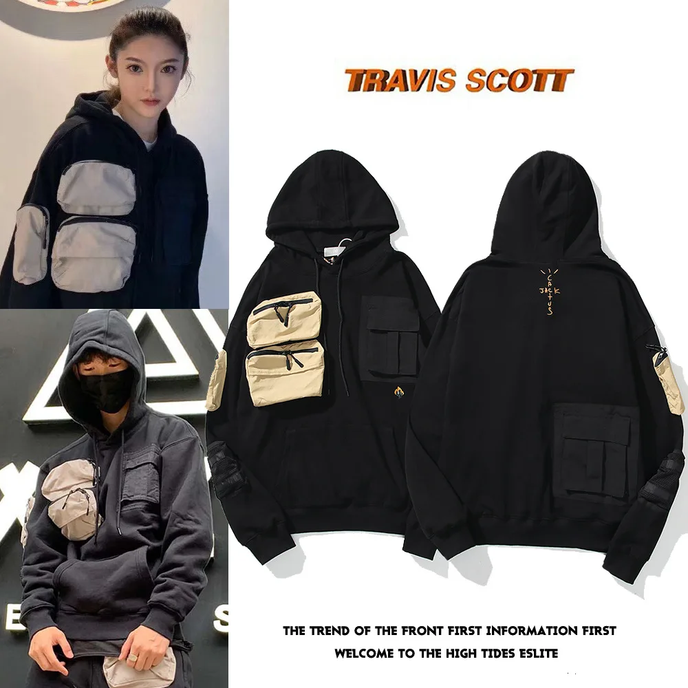 

Best Version 1:1 Travis Scott Cactus Jack Pockets Stitching Hoodies Women Men Hooded Sweatshirts HipHop Hoodies Pants Pullover