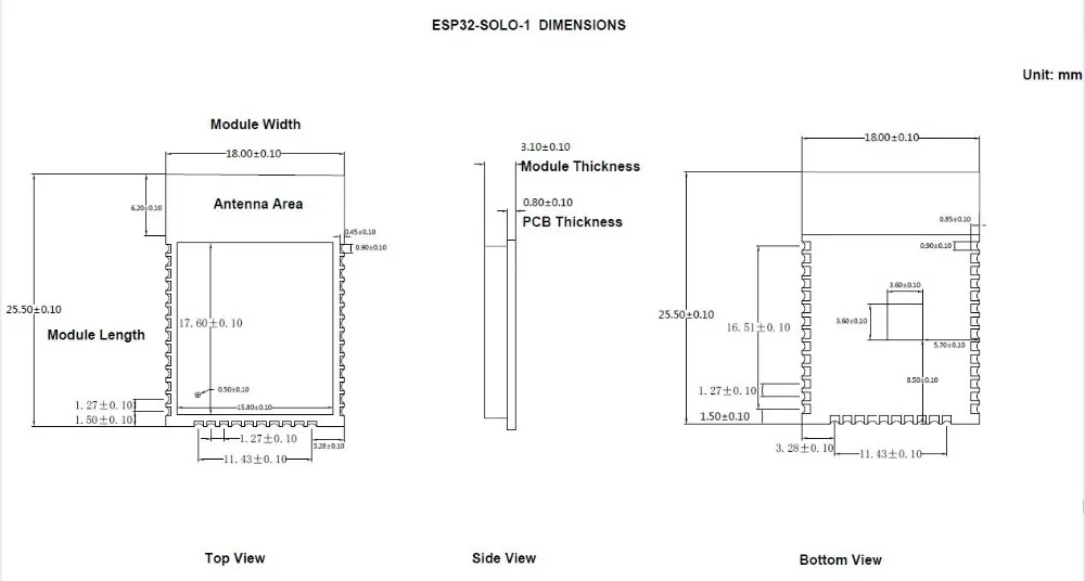 Duoweisi ESP32-SOLO-1 одноядерный Wi-Fi и BT/BLE модуль с ESP32-S0WD Wi-Fi+ BT+ BLE микроконтроллерный модуль