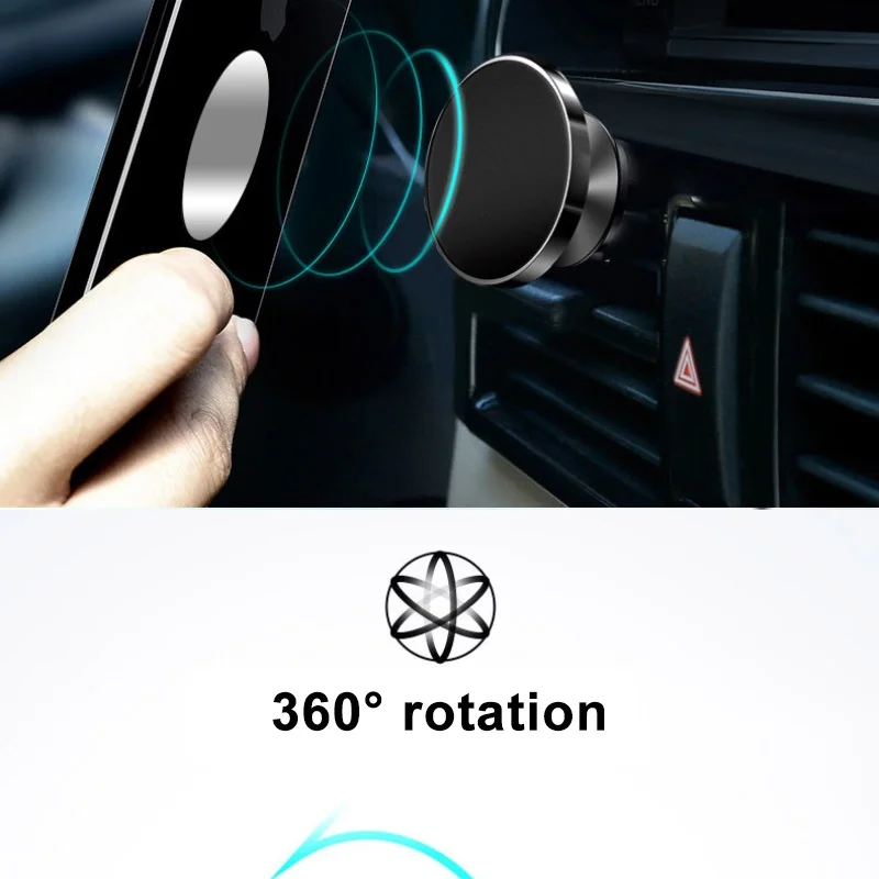 Universal Car Phone Holder 360 Degree Magnetic Air Vent Mount Mobile Smartphone Stand Magnet Support Cell Cellphone in Car GPS