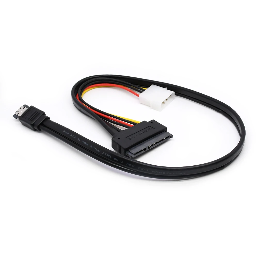 

50cm eSATA Data Cable Power ESATA Combo to SATA 22pin & IDE 4pin 5V 12V for 3.5" 2.5" Hard Disk